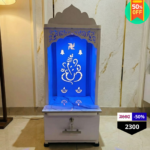 Compact LED Pooja Mandir with Ganesh Design & Drawer - Image 2