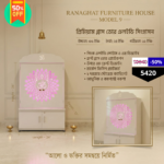 Premium Glass Door LED Pooja Mandir with Lotus Design & Storage