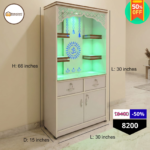 Premium Wooden Pooja Mandir with LED Lights & Storage - Image 3